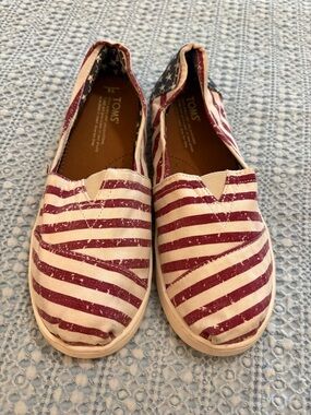 Toms Kids Alpargata Patriotic Slip-Ons Stars & Stripes sz Youth 4